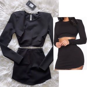 Fashion Nova Audrey Skirt Set - Black